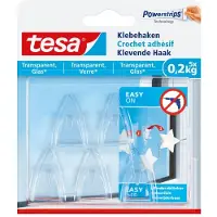 TESA selvklæbende krog Transparent Indhold: 5 stk