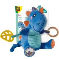SES Creative Tiny Talents 13201 Tex Sensory T-Rex, Kuscheliger Lern-Dinosaurier für Babys, Dinosaurier, 0,2 Jahr(e)