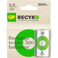 GP Batteries ReCyko Pro RECYKO D, Wiederaufladbarer Akku, D, Nickel-Metallhydrid (NiMH), 1,2 V, 2 Stück(e), 3000 mAh