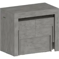 Dmora Eric Esstisch-Set grau, ausziehbar, 12 Plätze