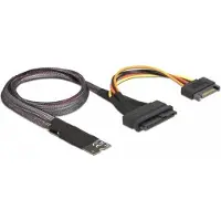 DeLOCK 62984, 67-pin M.2 Key M, U.2 SFF-8639/SATA 15-pin, 0,5 m, Schwarz