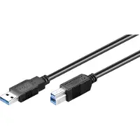 Goobay 93654, 3 m, USB A, USB B, USB 3.2 Gen 1 (3.1 Gen 1), 5 Gbit/s, Schwarz