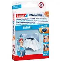 TESA Powerstrips SMALL Montagekleber Packung mit 14 (57550-00014-22)