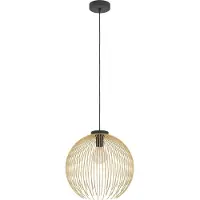 Eglo Hängelampe Venezuela, Pendelleuchte über Esstisch, runde Esszimmerlampe aus Metall in Schwarz und Gold, Hängeleuchte mit E27 Fassung, Ø 40 cm