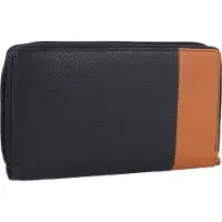 Green Burry GREENBURRY Geldbörse Duett RV-Long Wallet RFID Navyblue / Tan dunkelblau