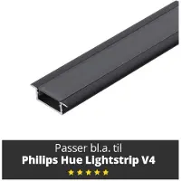 Light Solutions Aluminiumsprofil - Model G til Philips Hue og LIFX - Sort