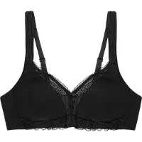 Triumph Bügelloser BH "Modern Lace+Cotton" Spitzeneinsätze, starker Halt ohne Bügel, atmungsaktiv, leicht