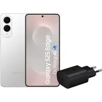 Samsung Galaxy S25 Edge 256GB Silber 5G + Ladegerät 25 Watt Schwarz