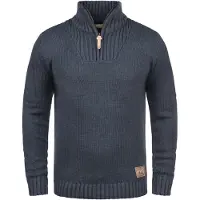 !Solid Troyer SOLID "Troyer SDPetro", Herren, Gr. XL, blau (ins bl mel), Obermaterial: 50% Baumwolle CO. 50% Polyacryl PAN., Pullover Troyer