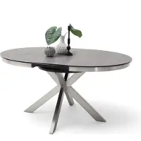 MCA Esstisch Winnipeg | anthrazit | rund | ausziehbar | Ø 120(160) cm