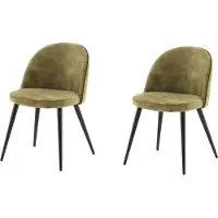 Venture Home Stuhl Velvet Grün 2er-Pack
