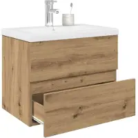 vidaXL Waschbeckenunterschrank mit Einbaubecken und Wasserhahn