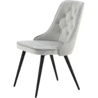 Ebuy24 Stuhl Velvet Deluxe Hellgrau 2er-Pack