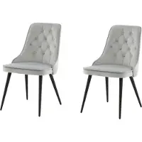 Venture Home Stuhl Velvet Deluxe Hellgrau 2er-Pack