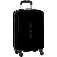 Safta , Trolley Cabin 20'' Koffer Räder und Vorhängeschloss de Sicherheit de Sevilla FC Teen, 345x200x550 mm Uni Kids, Schwarz, Standard