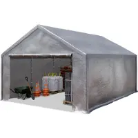 TOOLPORT Lagerzelt 3x6 m Zelthalle Unterstand Zeltgarage PE Plane 350 N wasserdicht in grau