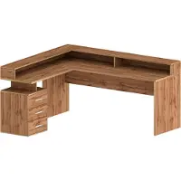 Dmora Schreibtisch Salomone 180x90x160 cm Braun, Eckmodul