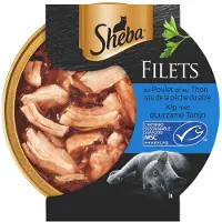 Sheba Filets mit Hühn und Thunfisch in Sauce Katzen-Nassfutter (Schale 60 g)