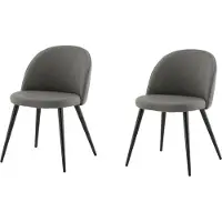 Venture Home Stuhl Velvet Grau 2er-Pack