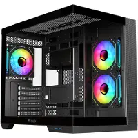 ITek DARK CAVE DS, Tower, PC, Schwarz, ATX, micro ATX, Mini-ITX, Gaming, Blau, Grün, Rot