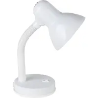 Eglo Tischlampe Basic, 1 flammige Tischleuchte, Schreibtischlampe aus Stahl und Kunststoff, Farbe: Weiß, Fassung: E27
