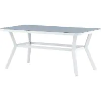 Venture Home Rechteckiger Gartentisch Virya Grau 160x90x74 cm aus Aluminium und Glas