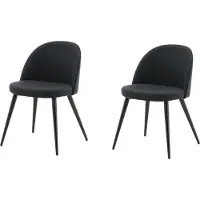 Venture Home Stuhl Velvet Schwarz 2er-Pack