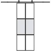vidaXL Schiebetür mit Beschlag 76x205 cm Hartglas & Aluminium