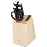 KitchenAid classic 6-teiliges Messerset mit Block, sharp high-carbon japanese steel kitchen knives und birch holder