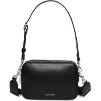 Calvin Klein Handtasche Webbing Double Strap Camera Bag LV04F3165G Schwarz