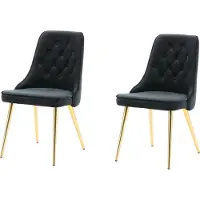Venture Home Stuhl Velvet Deluxe Schwarz 2er-Pack