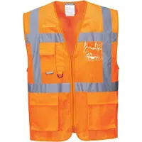 Portwest Warn-Meshweste Athen Executive, leuchtorange, EN ISO 20471, 100% PL, Gr. 3XL