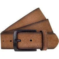 Mustang Ledergürtel Vollrindleder in Antik-Optik, Dornschnalle, 4 cm breit