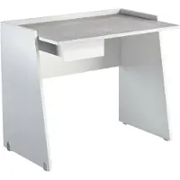 Dmora Schreibtisch Darin, Moderner Schreibtisch mit Schublade, Studier - oder Bürotisch für PC - Buchhalter, 100% Italy, 90x60h80 cm, Weiß und Beton