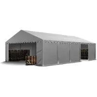 Sonstiges TOOLPORT Lagerzelt 5x10 m Industriezelt Unterstand PVC Plane 750 N grau mit Bodenrahmen