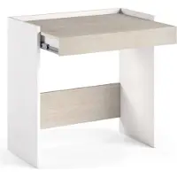 Dmora Schreibtisch Dbeltrá, Moderner Schreibtisch mit Schublade, Studier - oder Bürotisch für PC - Buchhalter, 100% Italy, 80x40h79 cm, Weiß und Eiche
