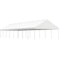 vidaXL [Home] Pavillon mit Dach Weiß 17,84x5,88x3,75 m Polyethylen , Neue Mode 2024 im häuslichen Leben