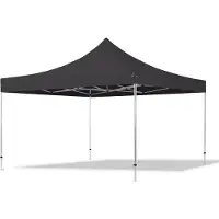 TOOLPORT 4x4m Aluminium Faltpavillon, ohne Seitenteile, schwarz