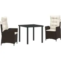 vidaXL Möbel Set aus 2 Braun Braunes Poly Rattan, pulverbeschichteter Stahl - Gartenstühle 3380491