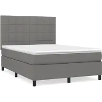 Syfax Boxspringbett mit Matratze Dunkelgrau 140x200 cm Stoff