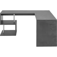 Dmora Schreibtisch Dmassaro, PC-Eckschreibtisch, Mehrzweck-Bürotisch,100 % Made in Italy, 160 x 60 x 78 cm, Schiefer
