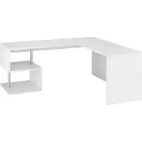 Dmora Schreibtisch Dabius, Linearer Schreibtisch mit PC-Halterung, Mehrzweck-Bürotisch, platzsparender Schreibtisch, 100 % Italy, cm 160x60h78, glänzend weiß
