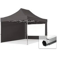 TOOLPORT 3x4,5m Aluminium Faltpavillon, inkl. 2 Seitenteile, dunkelgrau