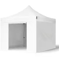 TOOLPORT 3x3m Aluminium Faltpavillon, inkl. 4 Seitenteile, weiß