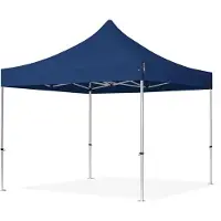 TOOLPORT 3x3m Aluminium Faltpavillon, ohne Seitenteile, dunkelblau