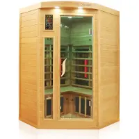 Dewello Infrarotkabine Infrarotsauna LAKEFIELD PRO Hemlock-Zeder 140cm x 140cm inkl. Vollspektrumstrahler, Bodenstrahler