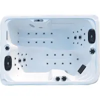 TroniTechnik Outdoor Whirlpool LEVANZO inkl. Heizung, Hydromassage, Sanitäracryl und Farblicht, 190x135cm 450 Liter