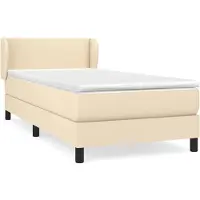 Syfax Boxspringbett mit Matratze Creme 90x200 cm Stoff