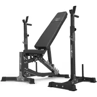 Marbo-sport Marbo Sport - Set MS30_2.0 | Doppelseitig verstellbare Hantelbank + Hantelablage (2 Stück) mit Sicherung