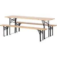 Ebuy24 Guniess Picknicktisch inkl. Bank schwarz, natur.